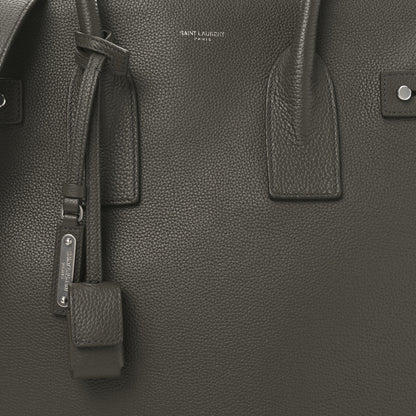 Saint Laurent Grained Calfskin Sac De Jour Souple North South Tote Kaki Militaire 8 of 10