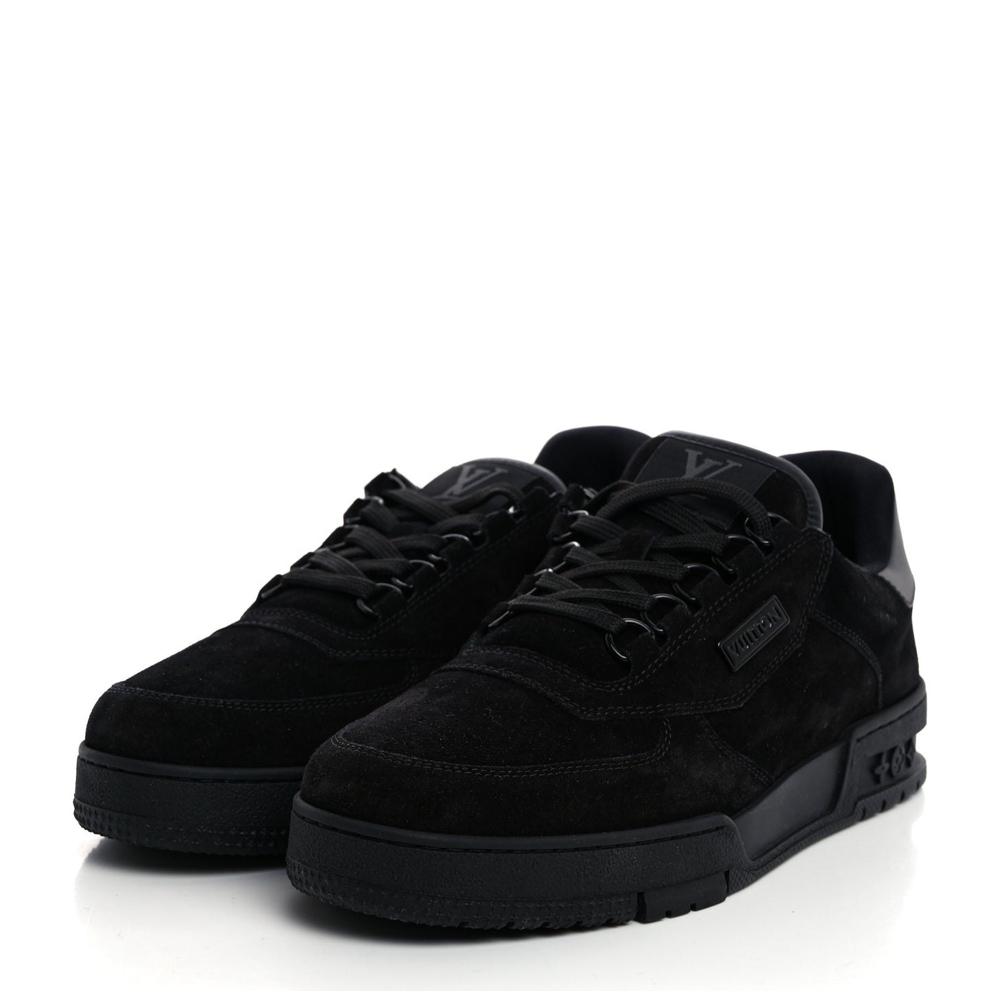 Suede Mens LV Trainer Sneakers 6.5 Black