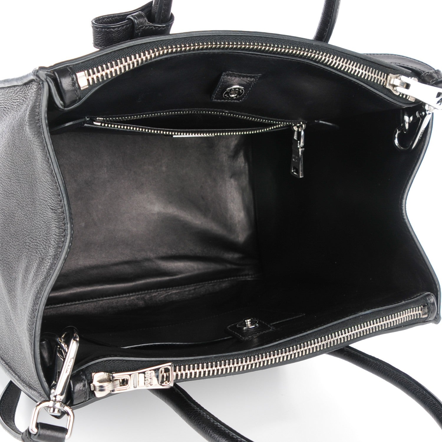 Prada Glace Calf Twin Pocket Tote Nero Black 5 of 9