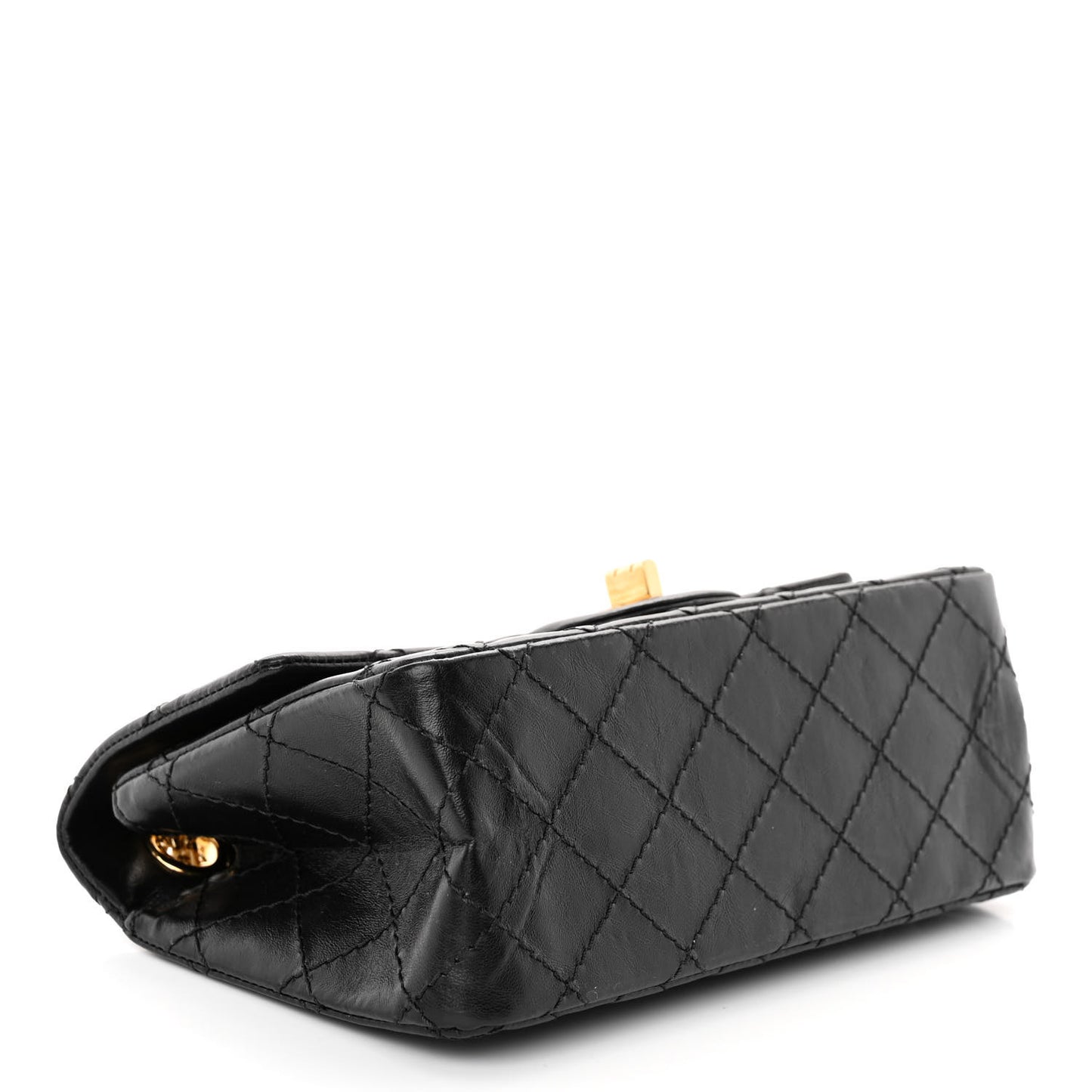 Aged Calfskin Quilted 2.55 Reissue Mini Flap Black
