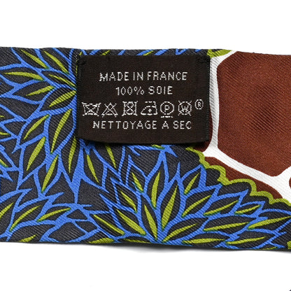 Hermes Silk The Three Graces Twilly Bleu Vert Marron 4 of 4