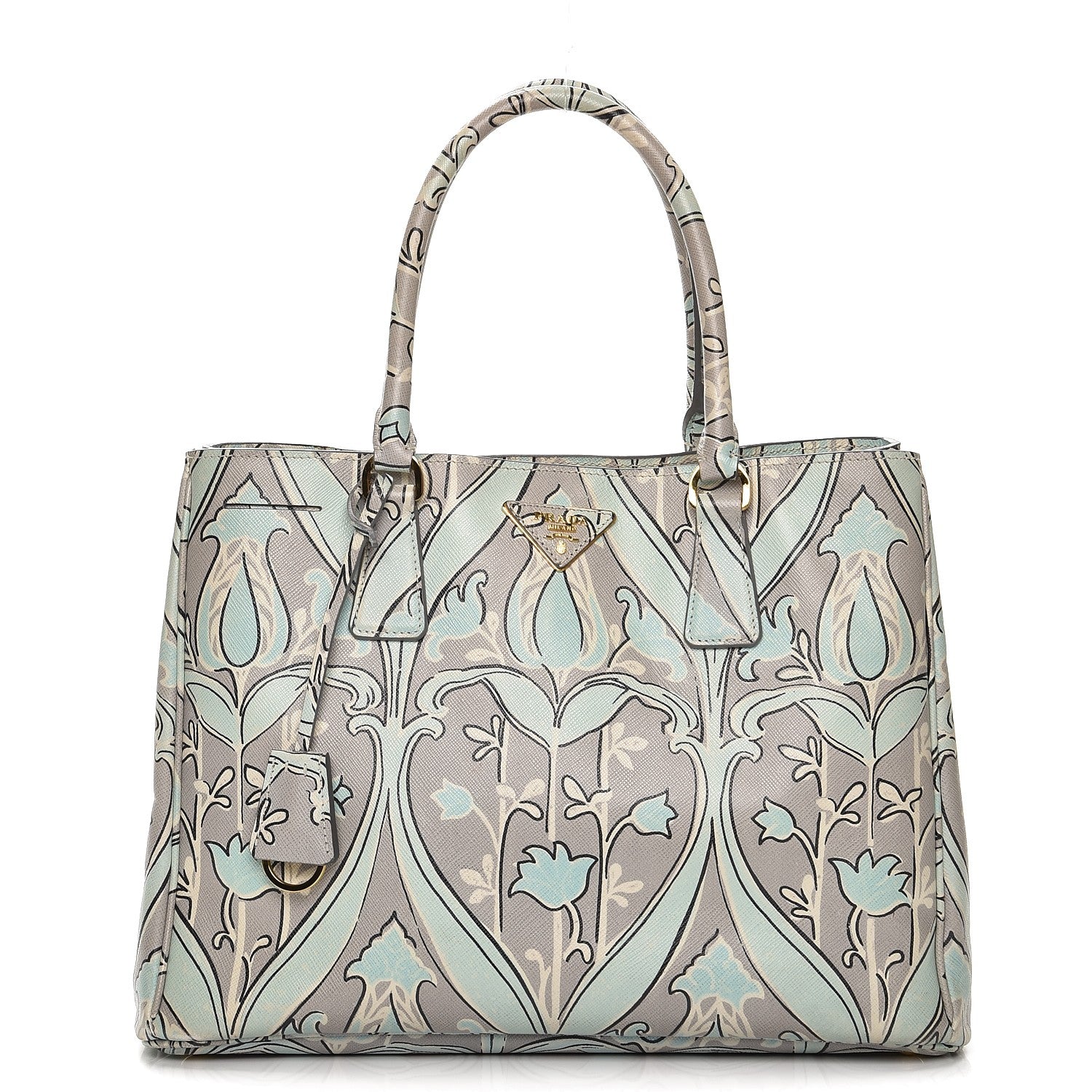 Prada Saffiano Floral Print Medium Tote Anice 1 of 12