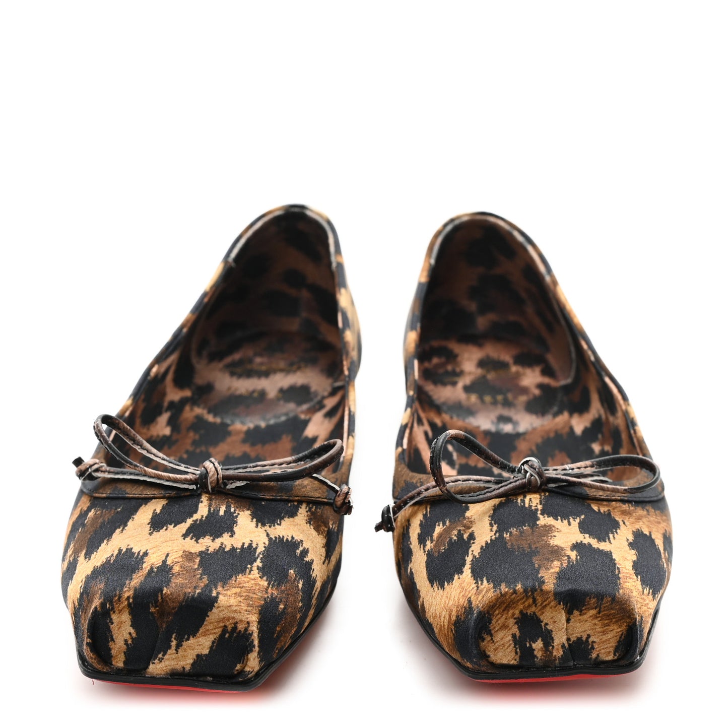 Crepe Satin Leopard Mamadrague Flats 37.5 Brown