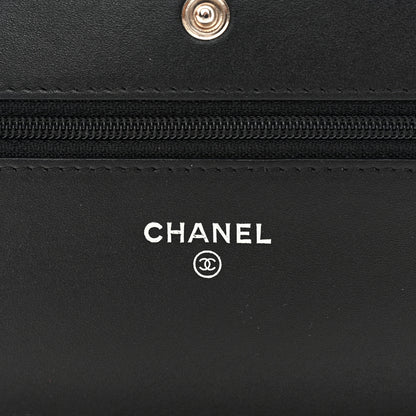 Chanel Patent Quilted Wallet On Chain WOC Black 6 of 12
