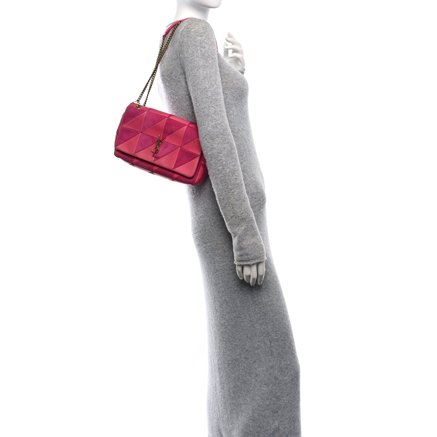 Lambskin Patchwork Monogram Medium Jamie Pink