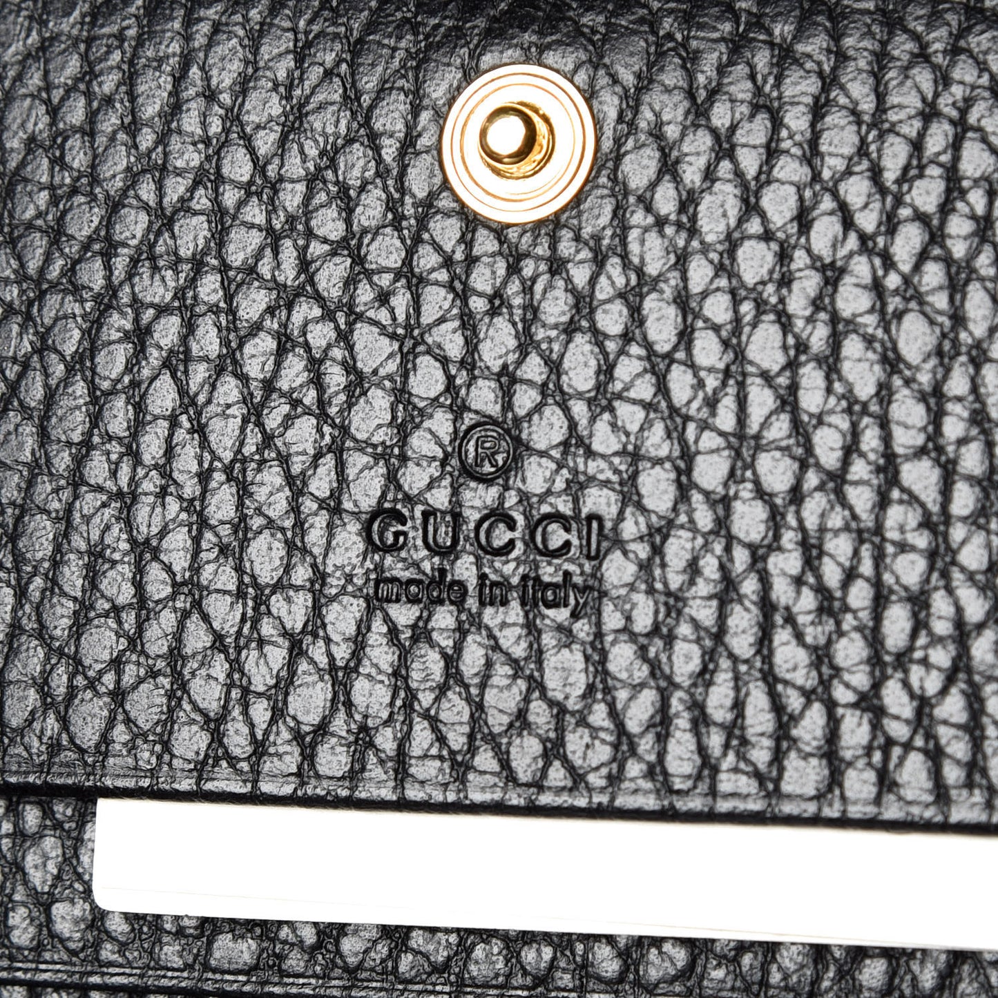 Pebbled Calfskin GG Marmont Card Case Black