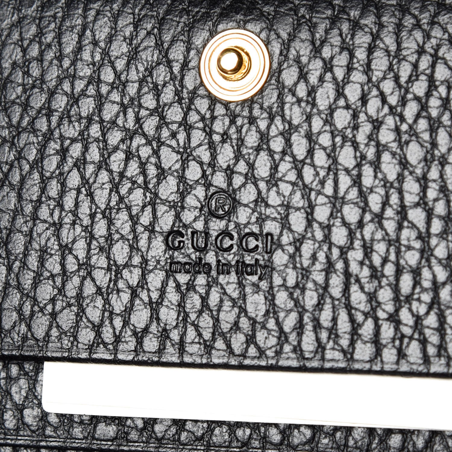 Gucci Pebbled Calfskin GG Marmont Card Case Black 8 of 9