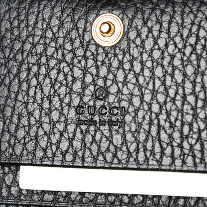 Gucci Pebbled Calfskin GG Marmont Card Case Black 8 of 9
