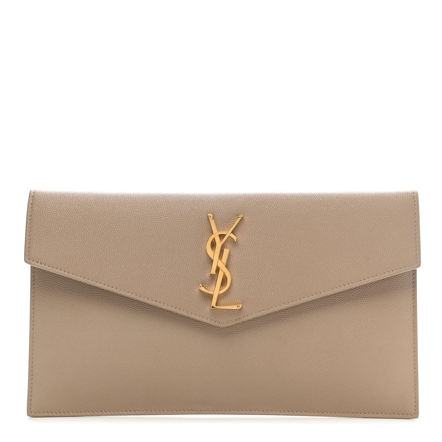 Saint Laurent Grain De Poudre Uptown Pouch Dark Beige 1 of 6