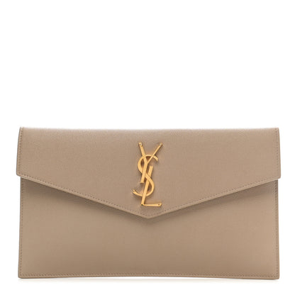 Saint Laurent Grain De Poudre Uptown Pouch Dark Beige 1 of 6