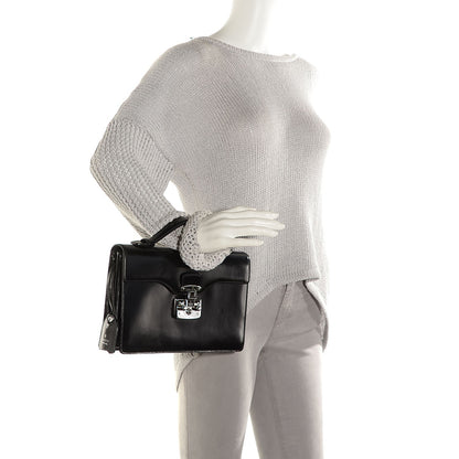 Gucci Regent Calfskin Small Lady Lock Briefcase Clutch Black 2 of 7