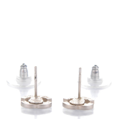 Chanel Crystal Timeless CC Earrings Silver 3 of 5