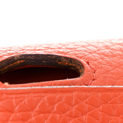 Hermes Taurillon Clemence Halzan 31 GM Orange 15 of 15
