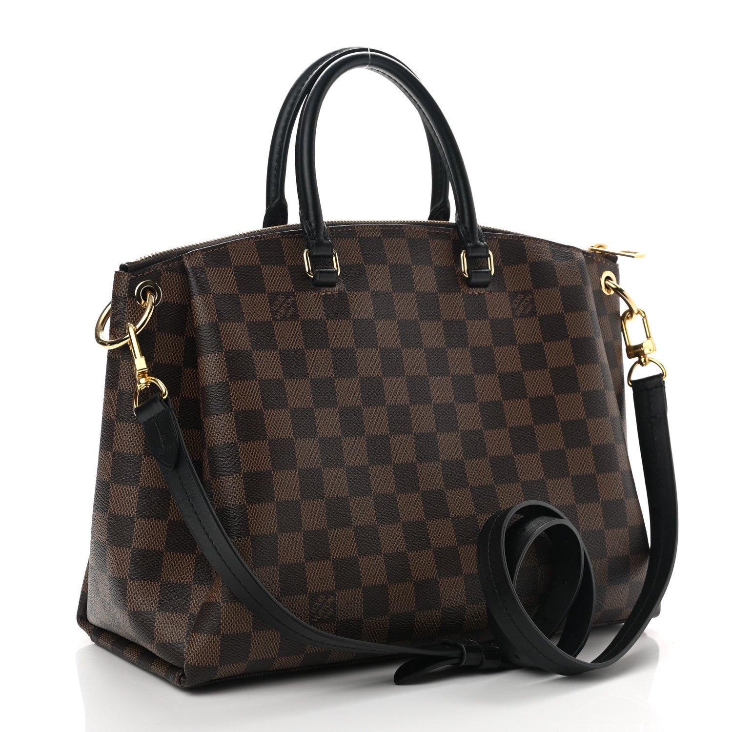 Louis Vuitton Damier Ebene Odeon Tote MM Black 3 of 9