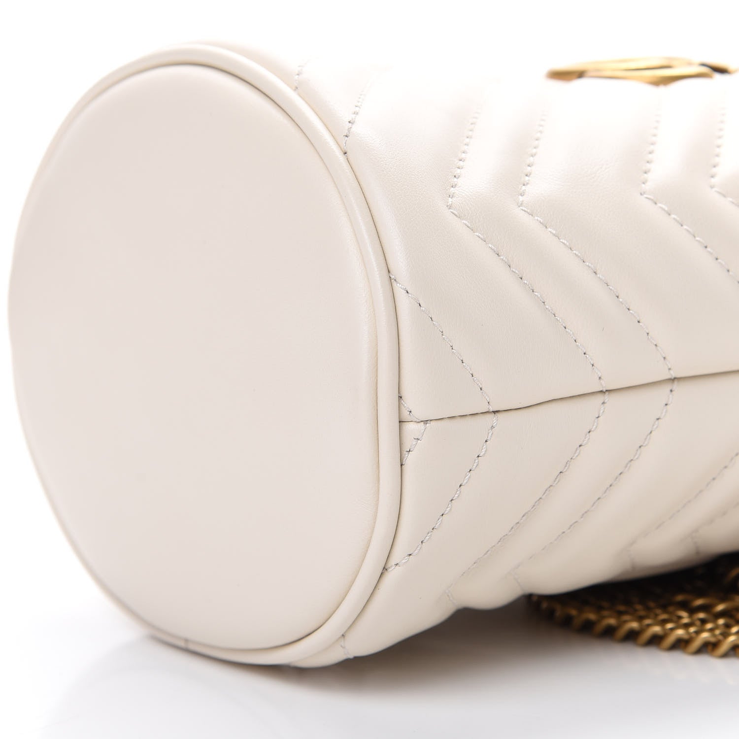 Gucci Calfskin Matelasse Mini GG Marmont 2.0 Bucket Bag White 9 of 9