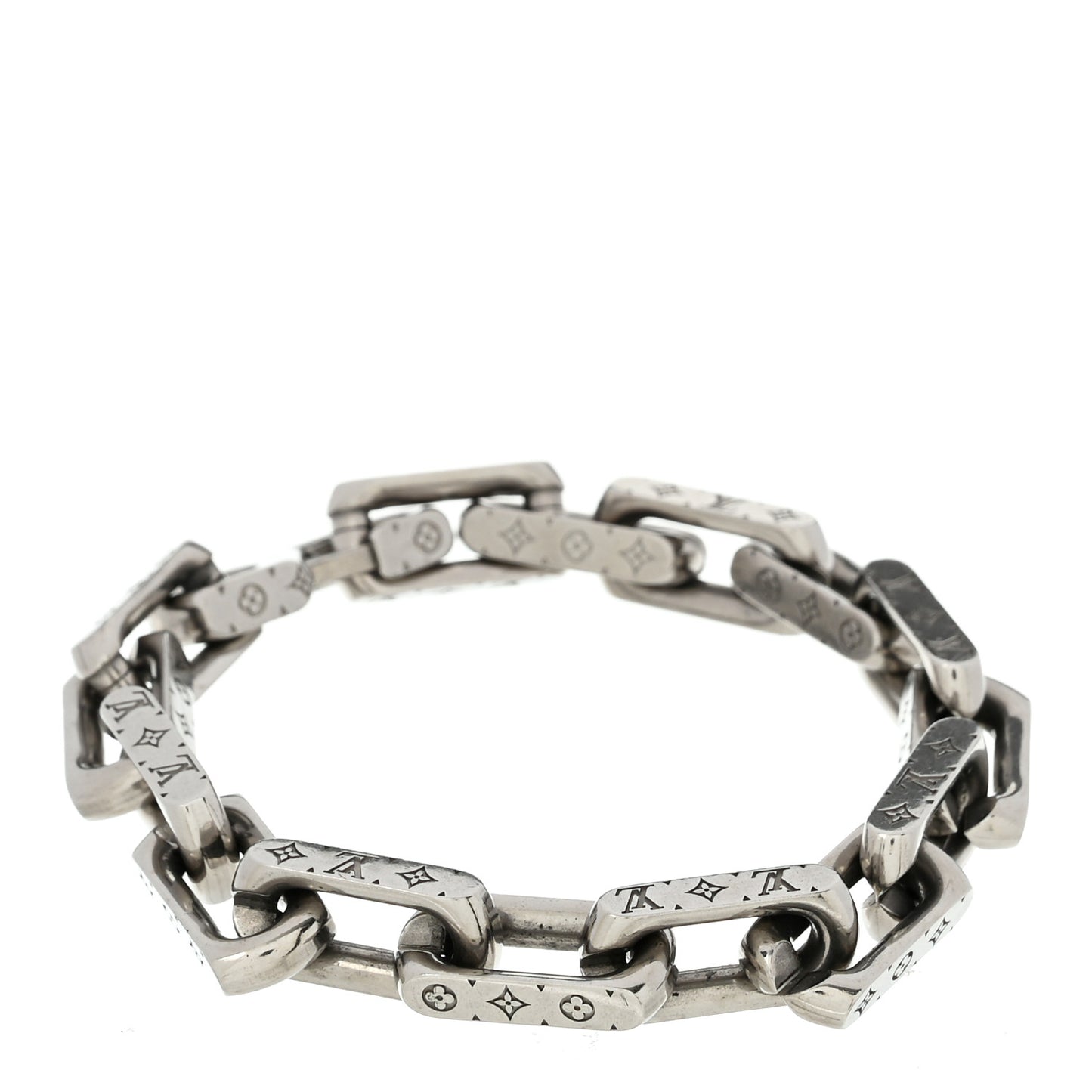 Monogram Chain Bracelet L Silver