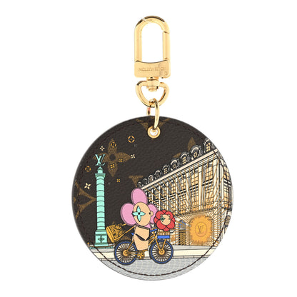 Louis Vuitton Monogram 2022 Christmas Animation Paris Bag Charm Key Ring Pink 1 of 5
