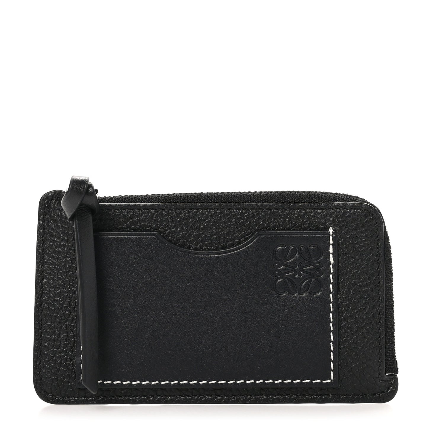 Soft Grained Calfskin Coin Card Holder Black