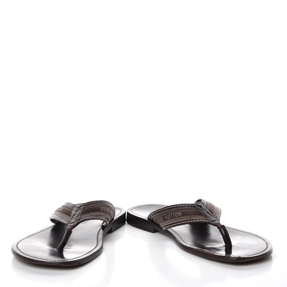 Louis Vuitton Canvas Damier Mens Thong Sandals 8.5 Brown 5 of 11