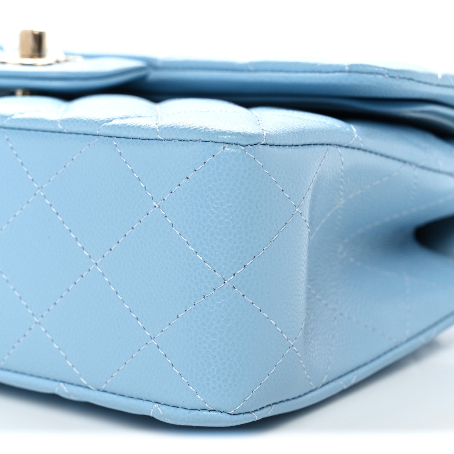 Chanel Caviar Quilted Small Double Flap Light Blue 10 of 11
