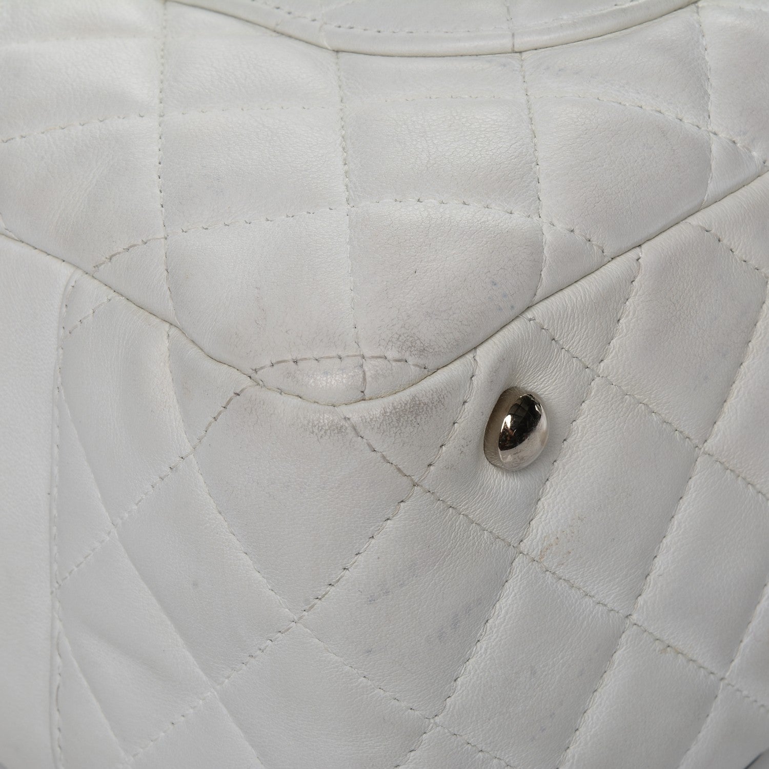 Chanel Calfskin Quilted Large Cambon Bowler White Black 12 of 19