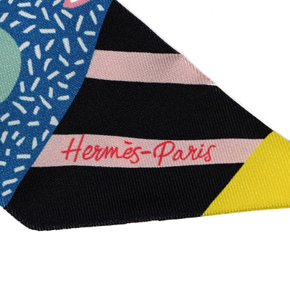 Hermes Silk En Liberte Twilly Rose Vert Bleu 2 of 4