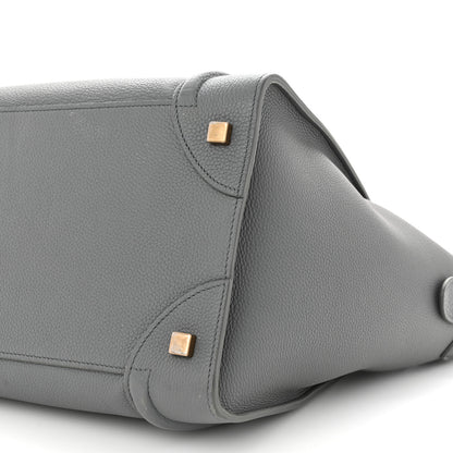 Celine Drummed Calfskin Mini Luggage Kohl 9 of 12