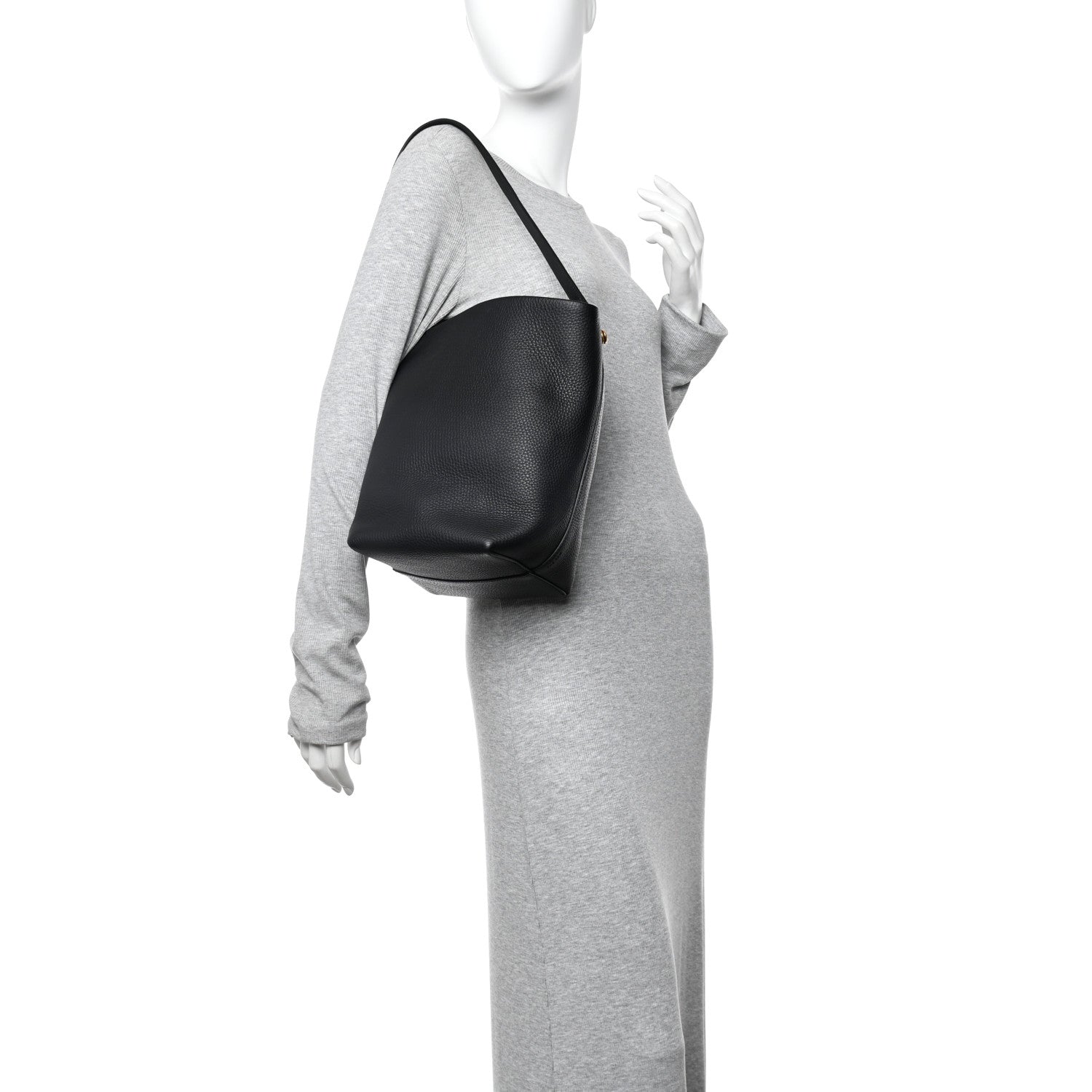 The Row Grained Calfskin Medium N/S Hook Tote Black 2 of 9
