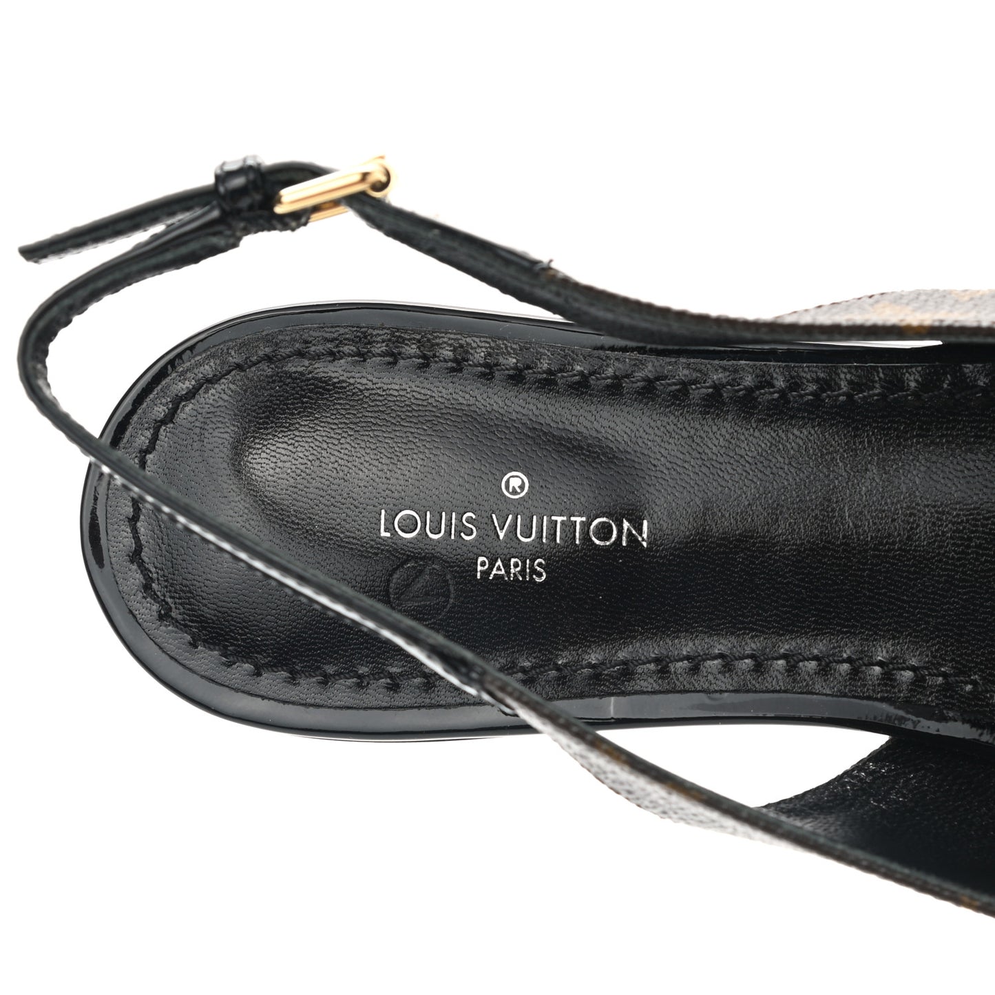 Patent Monogram Cherie Slingback Ballerina Flats 36