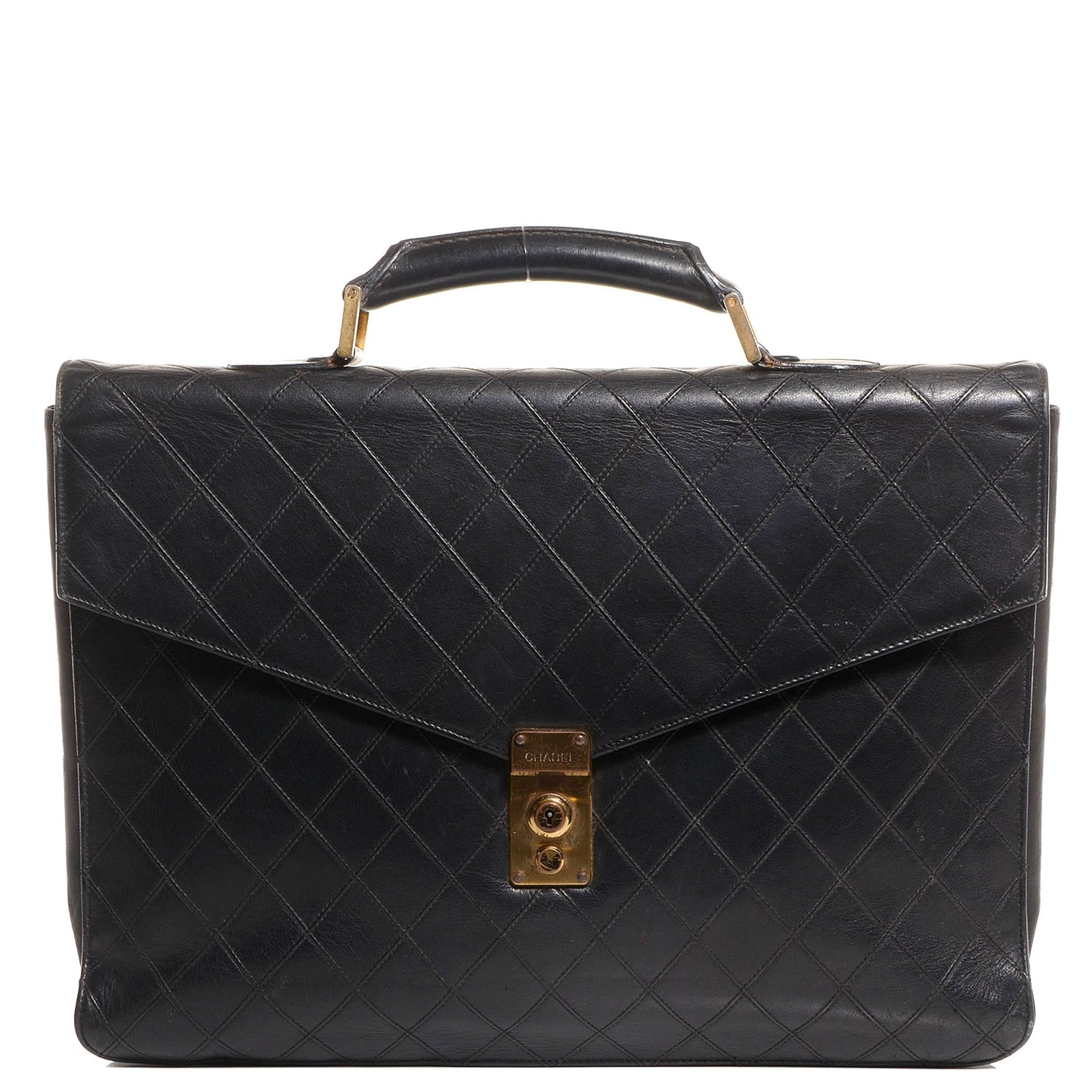 Lambskin Briefcase Bag Black