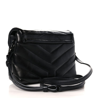 Saint Laurent Calfskin Y Quilted Monogram Monochrome Toy Loulou Crossbody Bag Black 3 of 10