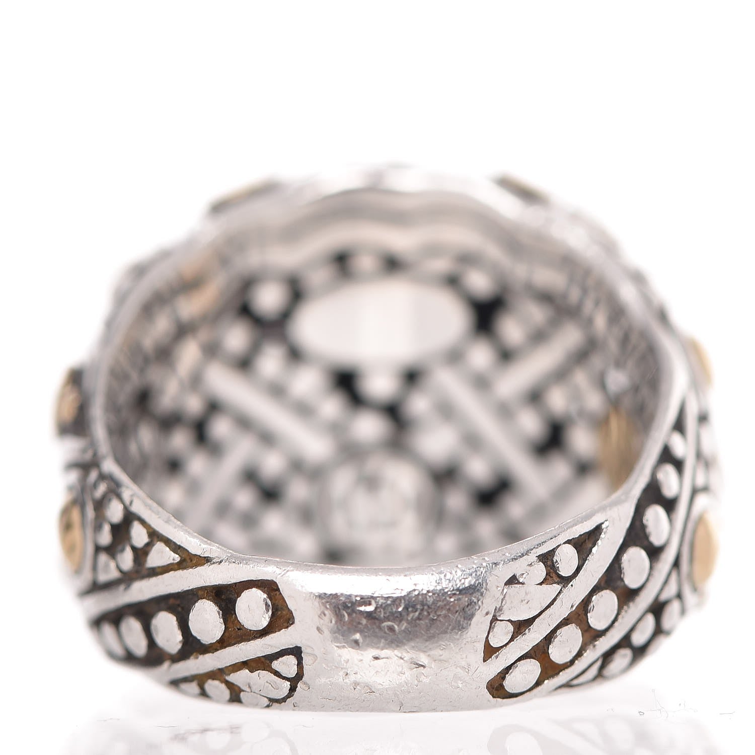 John Hardy Sterling Silver 18K Yellow Gold Jaisalmer Dot Ring 54.5 7 4 of 6