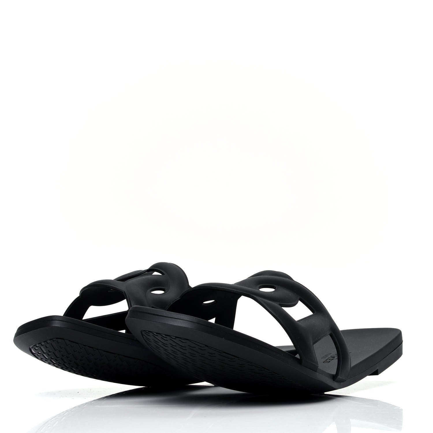 Hermes Rubber Aloha Sandals 37 Black 4 of 9