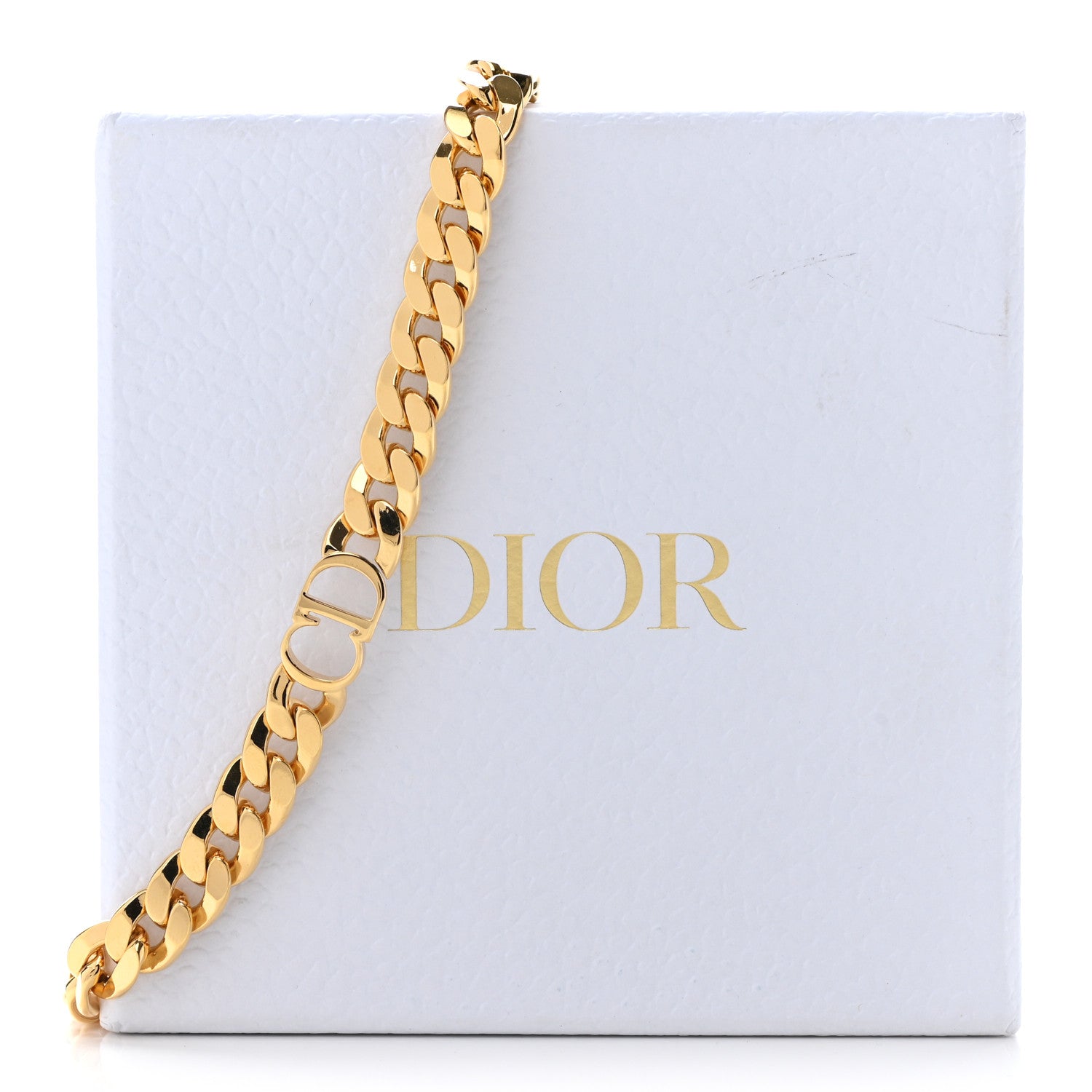Christian Dior Metal Danseuse Etoile Chain Choker Necklace Gold 7 of 7
