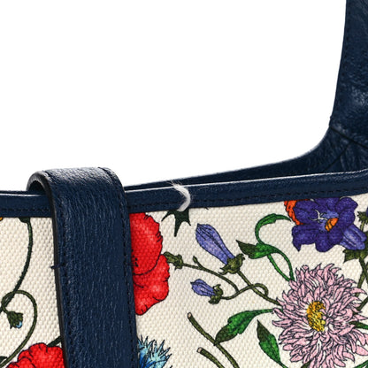 Gucci Canvas Flora Medium Jackie Hobo Blue Agata 12 of 13
