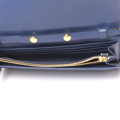 Prada Saffiano Metal Oro Chain Wallet Baltico 5 of 10