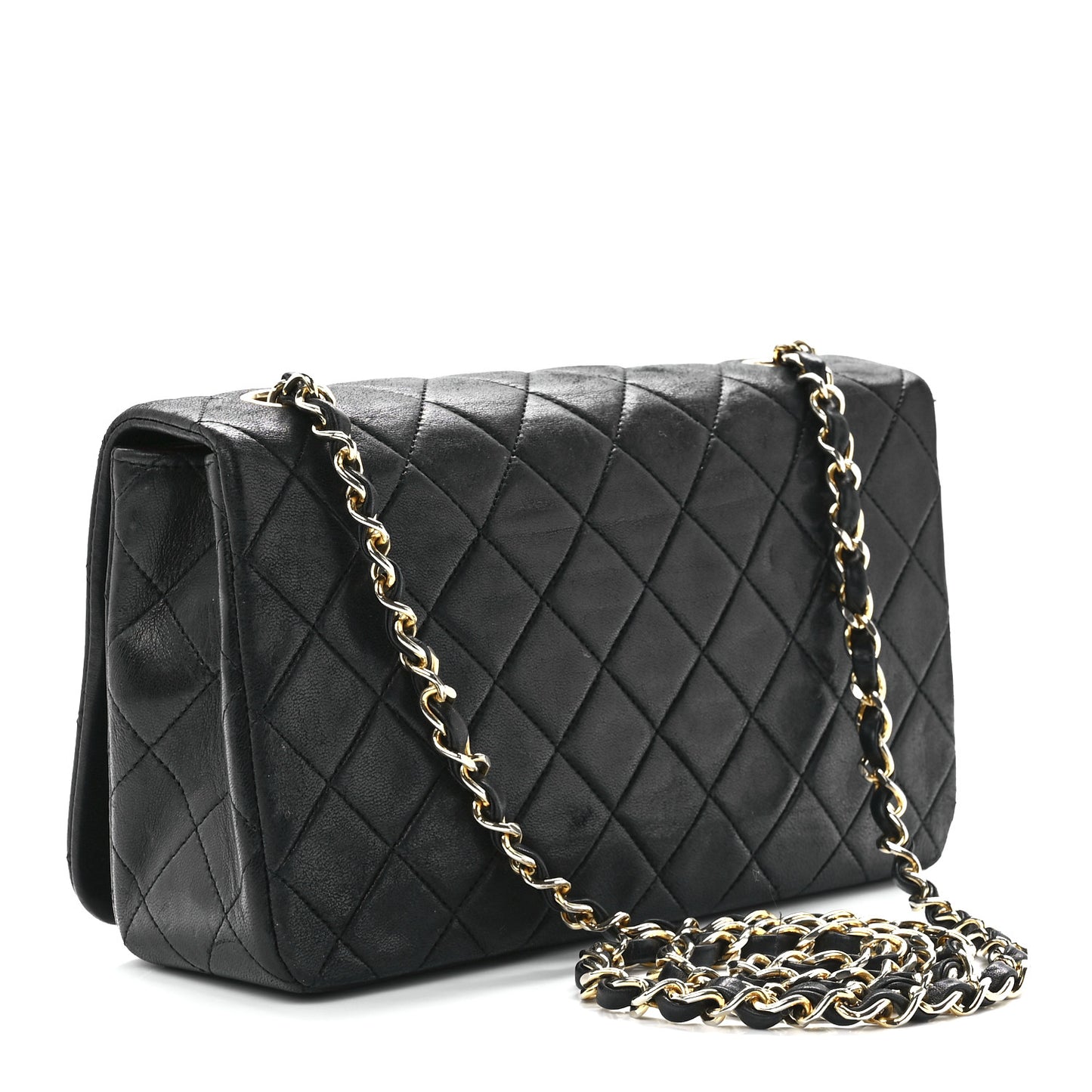 Lambskin Quilted Small Single Flap Black