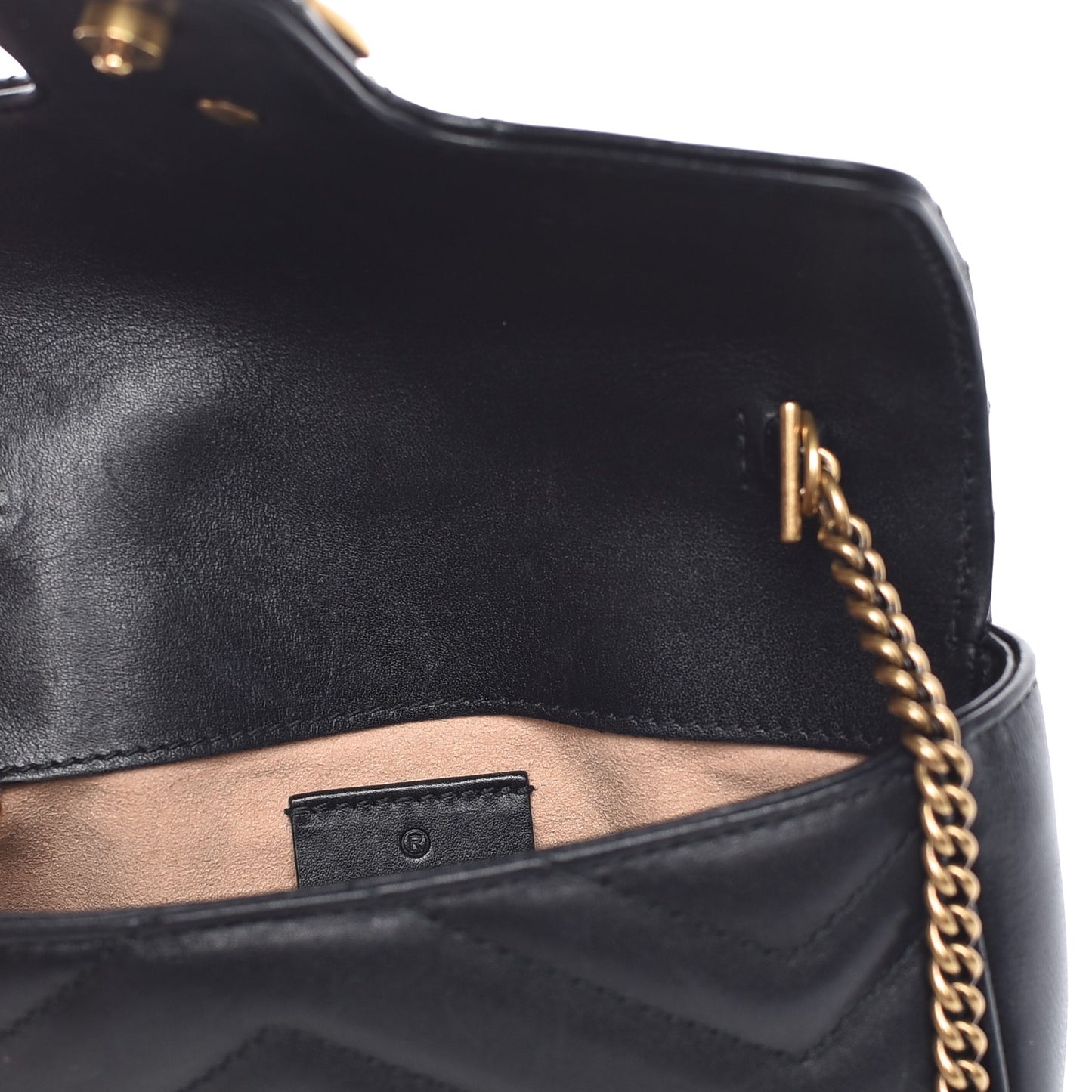 Calfskin Matelasse Super Mini GG Marmont Shoulder Bag Black