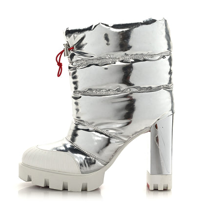 Christian Louboutin Metallic Oriona Lug 100 Boots 37.5 Silver 1 of 10
