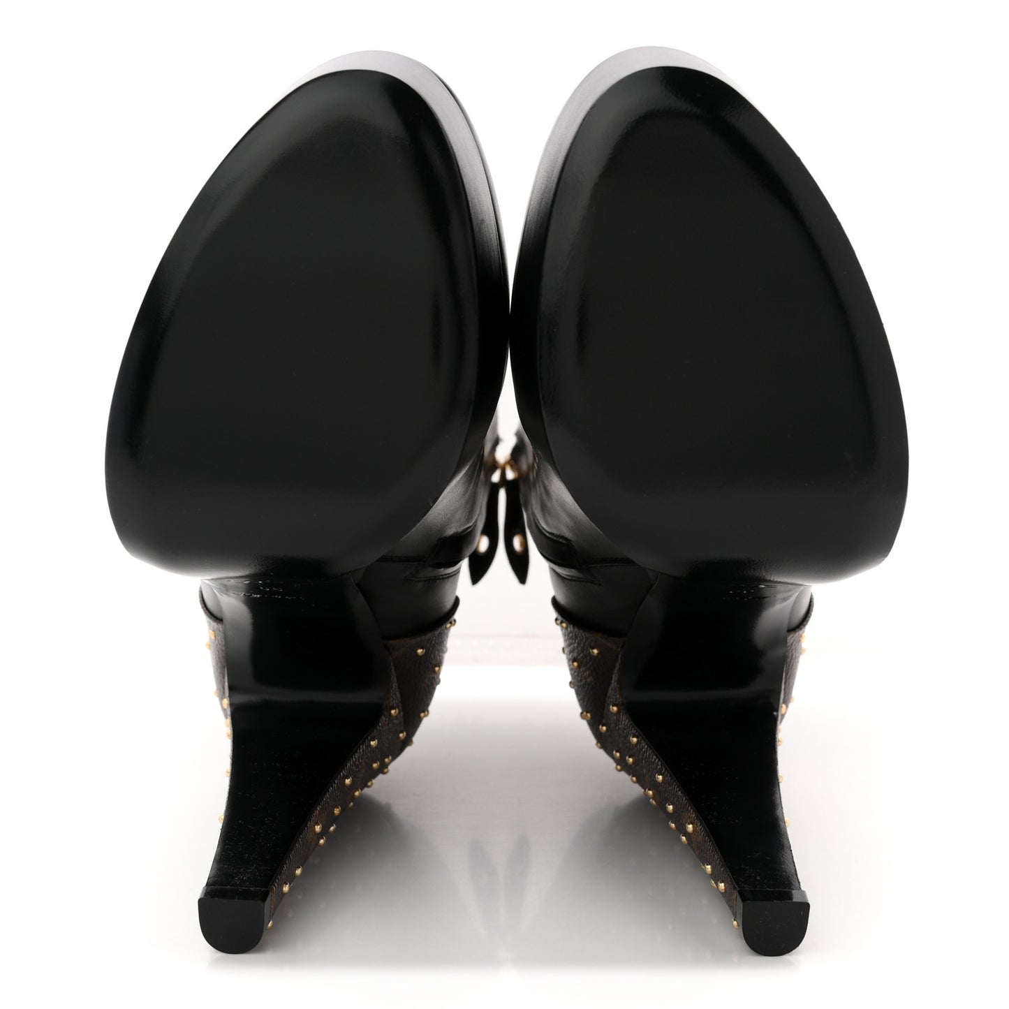 Soft Calfskin Monogram Afterglow Platform Ankle Boots 39 Black