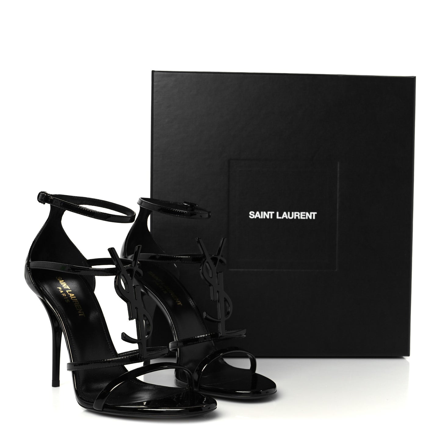 Patent Cassandra 100 Ankle Strap Sandals 38.5 Black