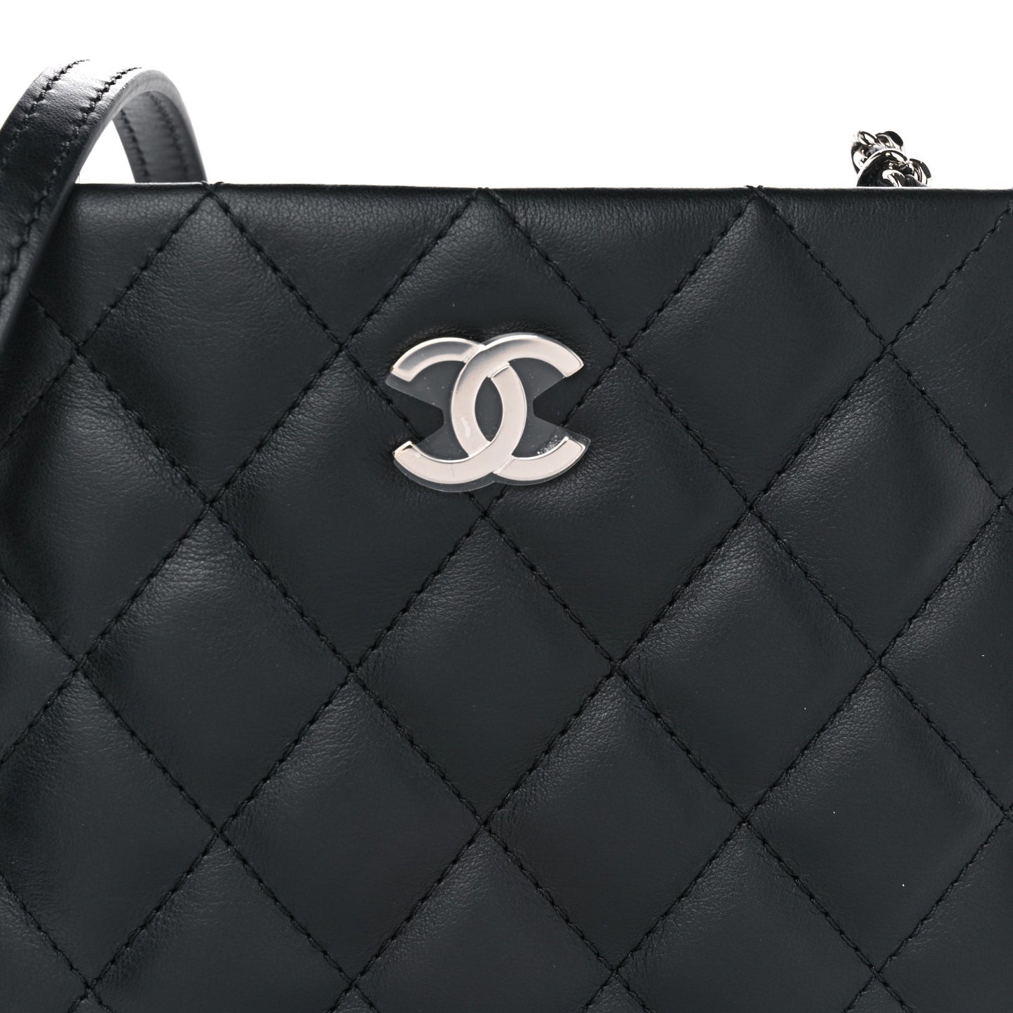 Lambskin Quilted Crossbody Bag Black