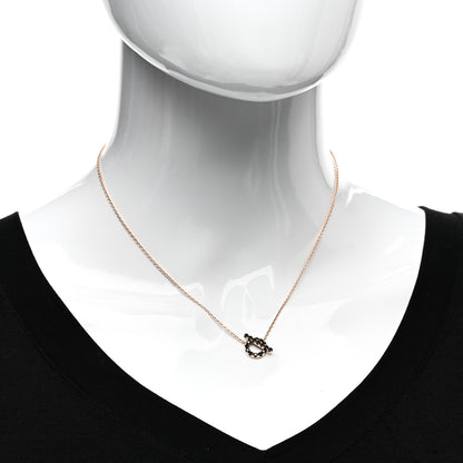 Hermes 18K Rose Gold Black Spinel Finesse Pendant Necklace 2 of 5