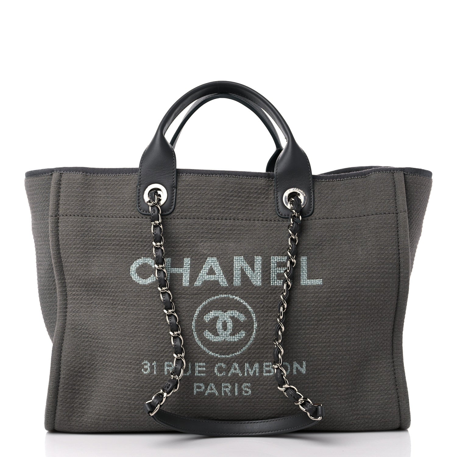 Chanel Mixed Fibers Small Deauville Tote Grey 3 of 10