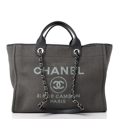 Chanel Mixed Fibers Small Deauville Tote Grey 3 of 10