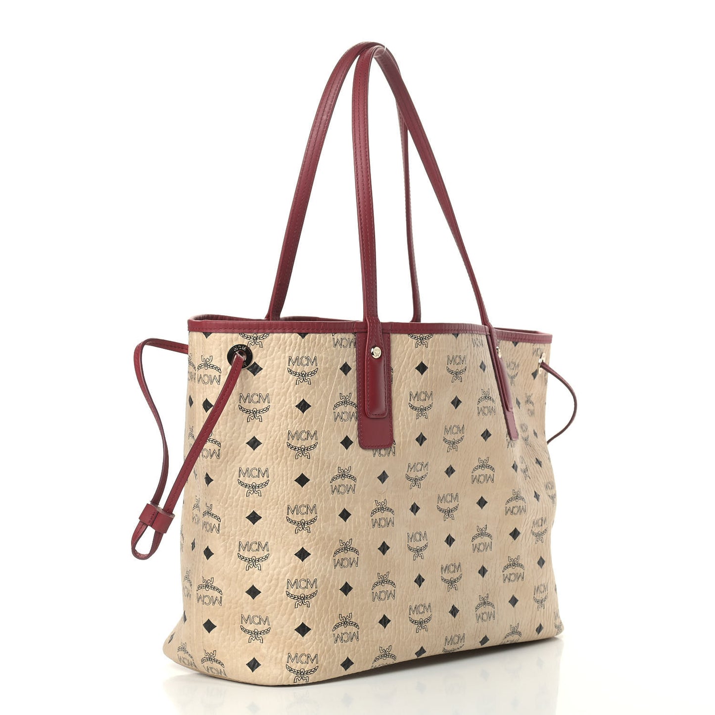 Visetos Medium Liz Reversible Shopper Tote Beige Red