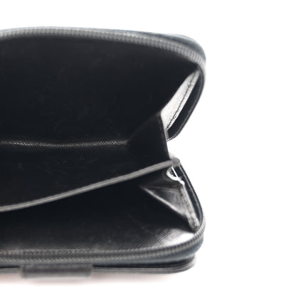 Prada Saffiano Compact Zip Around Wallet Black 5 of 10