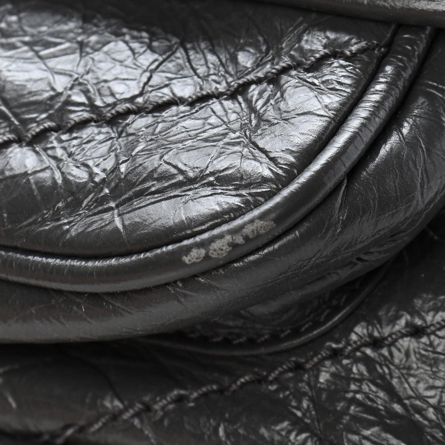 Crinkled Calfskin Matelasse Monogram Baby Niki Chain Satchel Storm