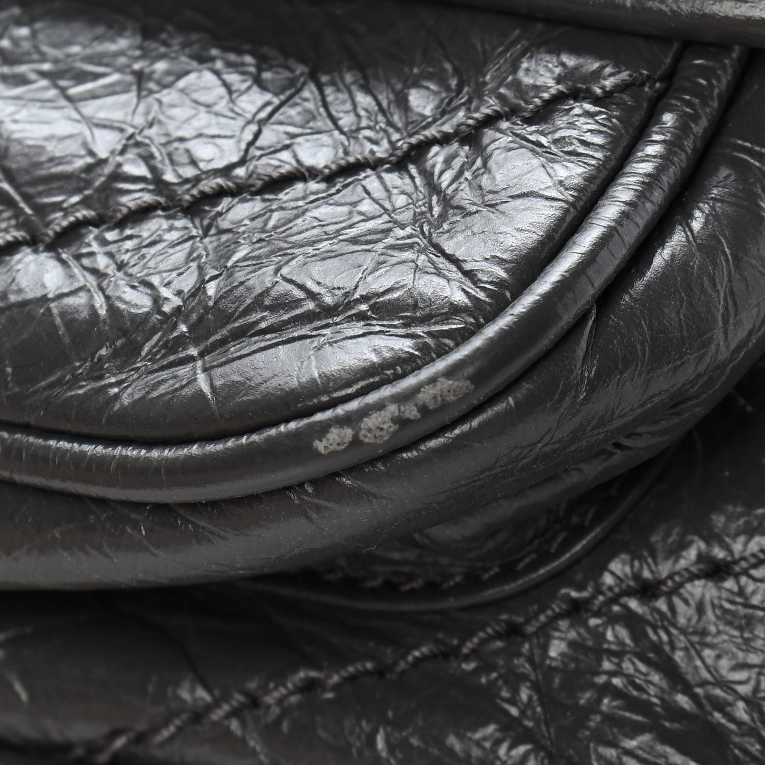 Saint Laurent Crinkled Calfskin Matelasse Monogram Baby Niki Chain Satchel Storm 12 of 14