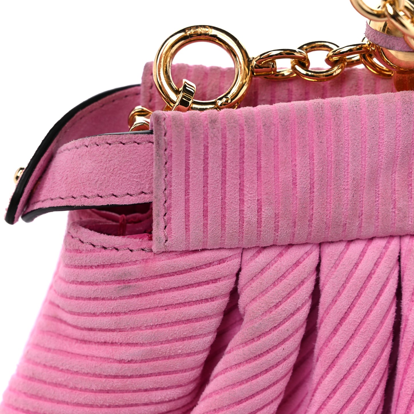 Camoscio Line Embossed Small Peekaboo Click Bag Lollypop